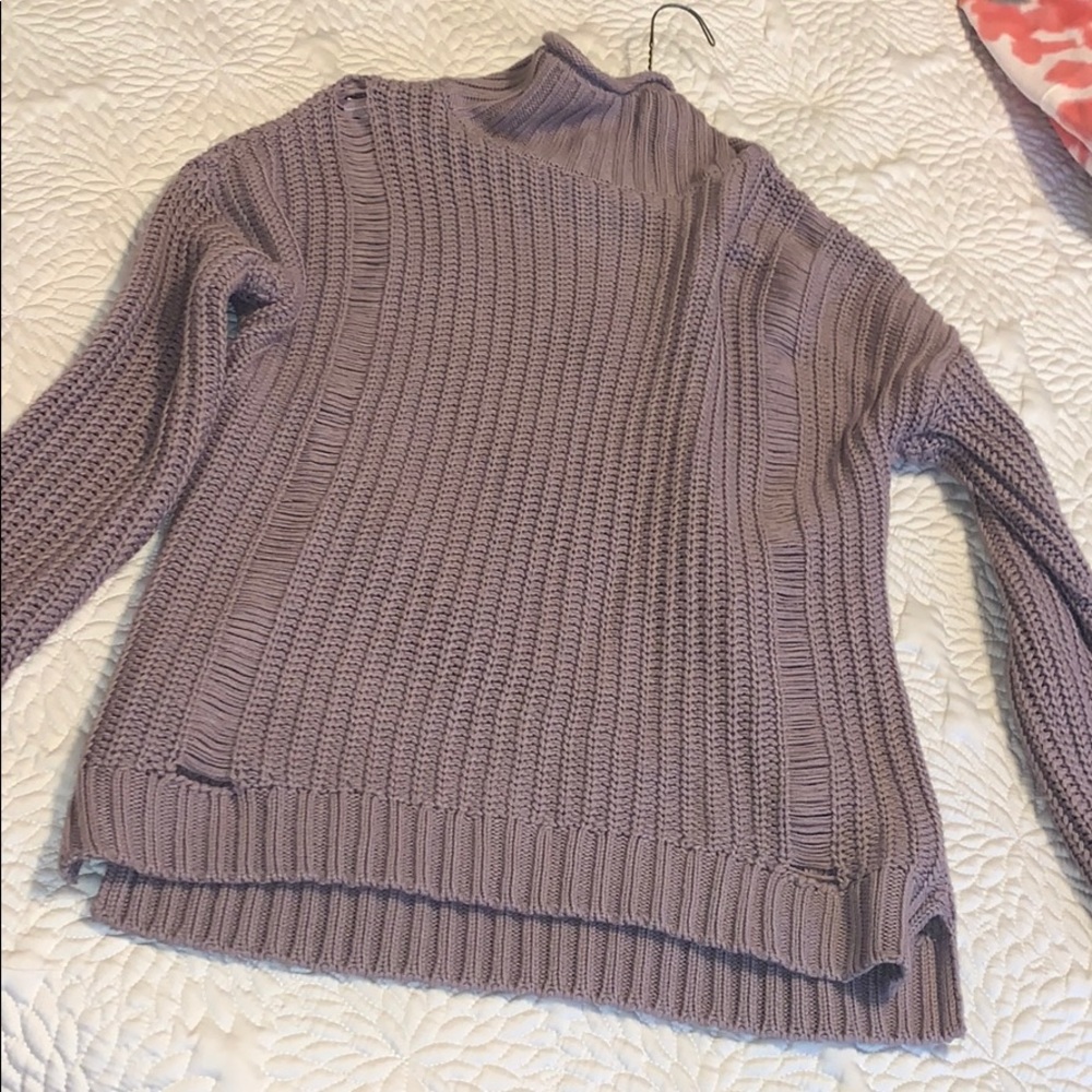Mauve purple turtle neck sweater